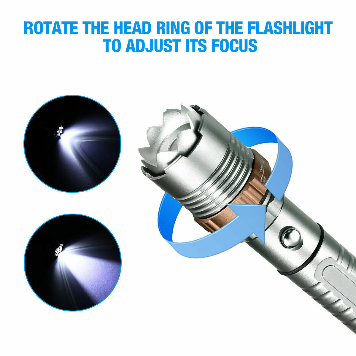 LED Tactical Flashlight Rechargeable LED Super Bright Torch Emergency Light Escape Hammer